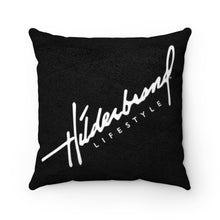 Load image into Gallery viewer, Hilderbrand Lifestyle Faux Suede Square Pillow (Onyx /White)
