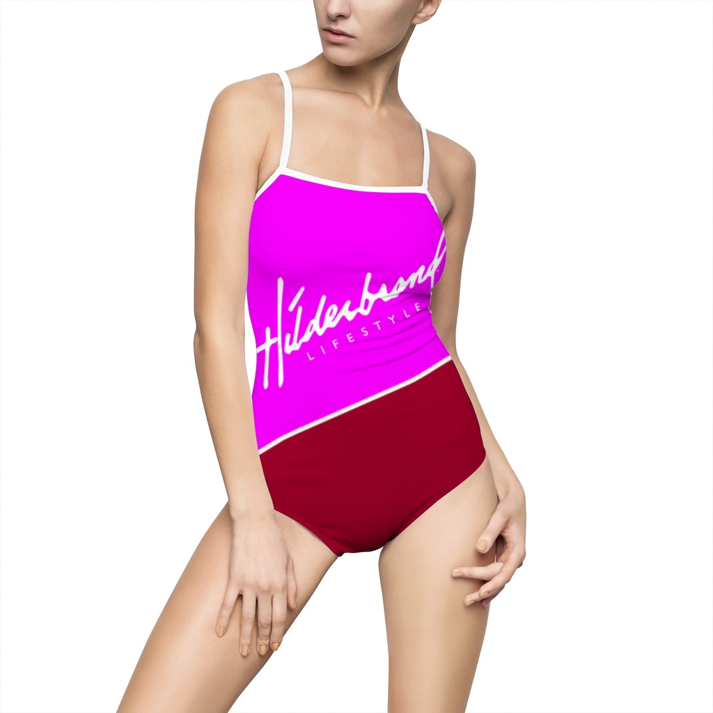 Hilderbrand Lifestyle Signature One-piece Swimsuit (Raspberry/White)