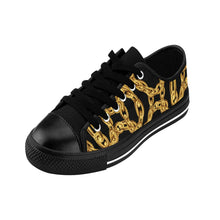 Load image into Gallery viewer, Hilderbrand Lifestyle Black Gold Linked Women&#39;s Sneakers

